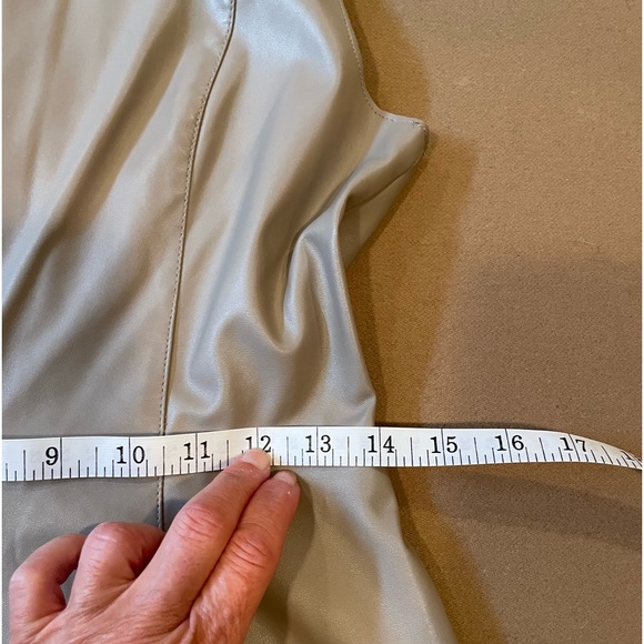 Faux Leather Skater Dress in Taupe - Size 6 - Picture 10 of 13